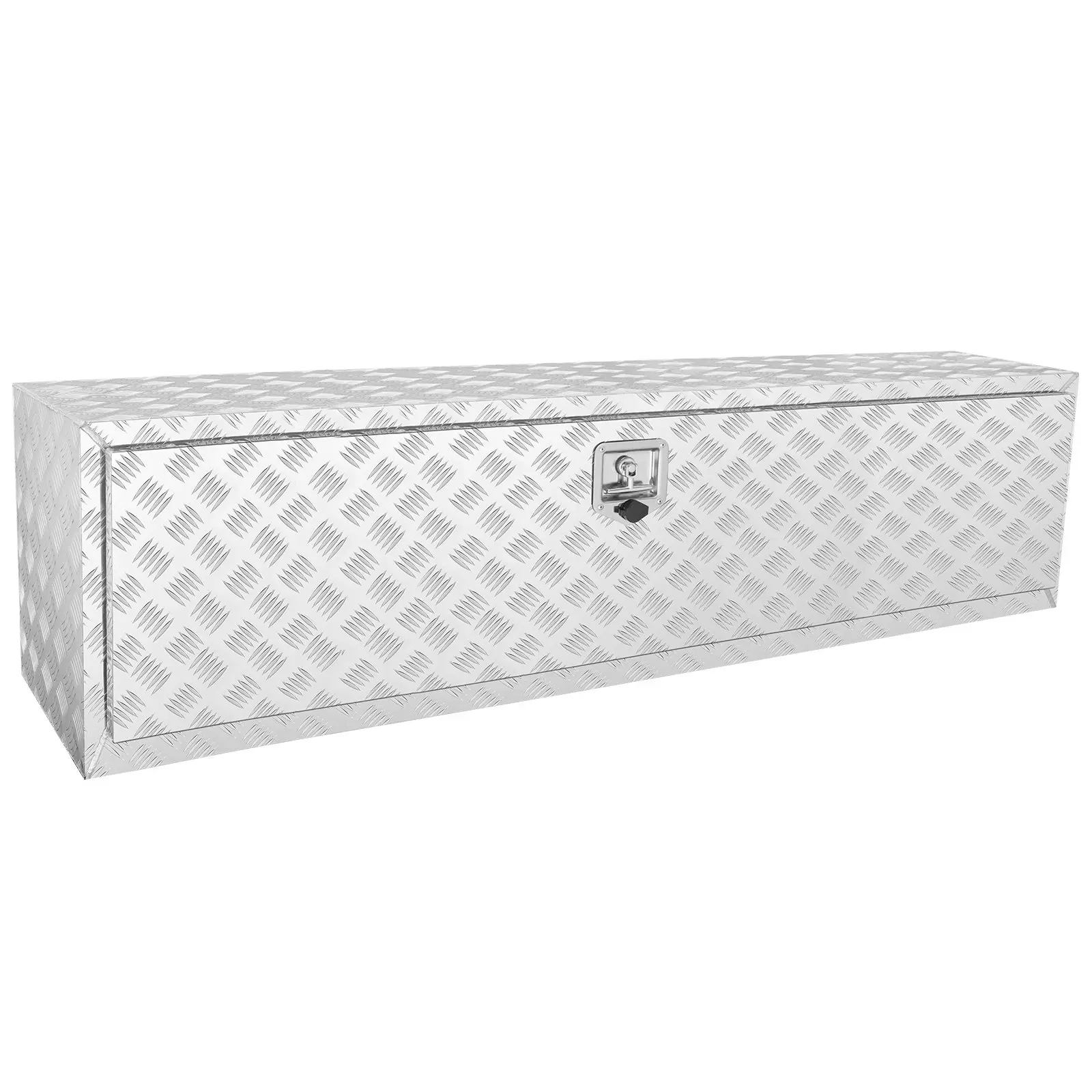 【summerfinds】VEVOR Underbody Truck Box, 60"×17"×18" Pickup Storage Box, Heavy Duty Aluminum Diamond Plate Tool Box with Lock and Keys, Waterproof Trailer Storage Box with T-Handle Latch for Truck, Van, Trailer