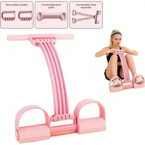 Multifunction Pedal Resistance Band Trainer, Detachable Adjustable Foot Pedal for Home Gym, Full Body Workout Equipment for Strength Training, Pilates, Yoga, Ab Workouts