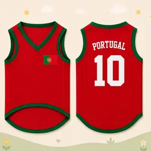Personalized Portugal Dog Soccer Jersey, Custom Pet Football Shirt, Portugal Fan Dog Outfit