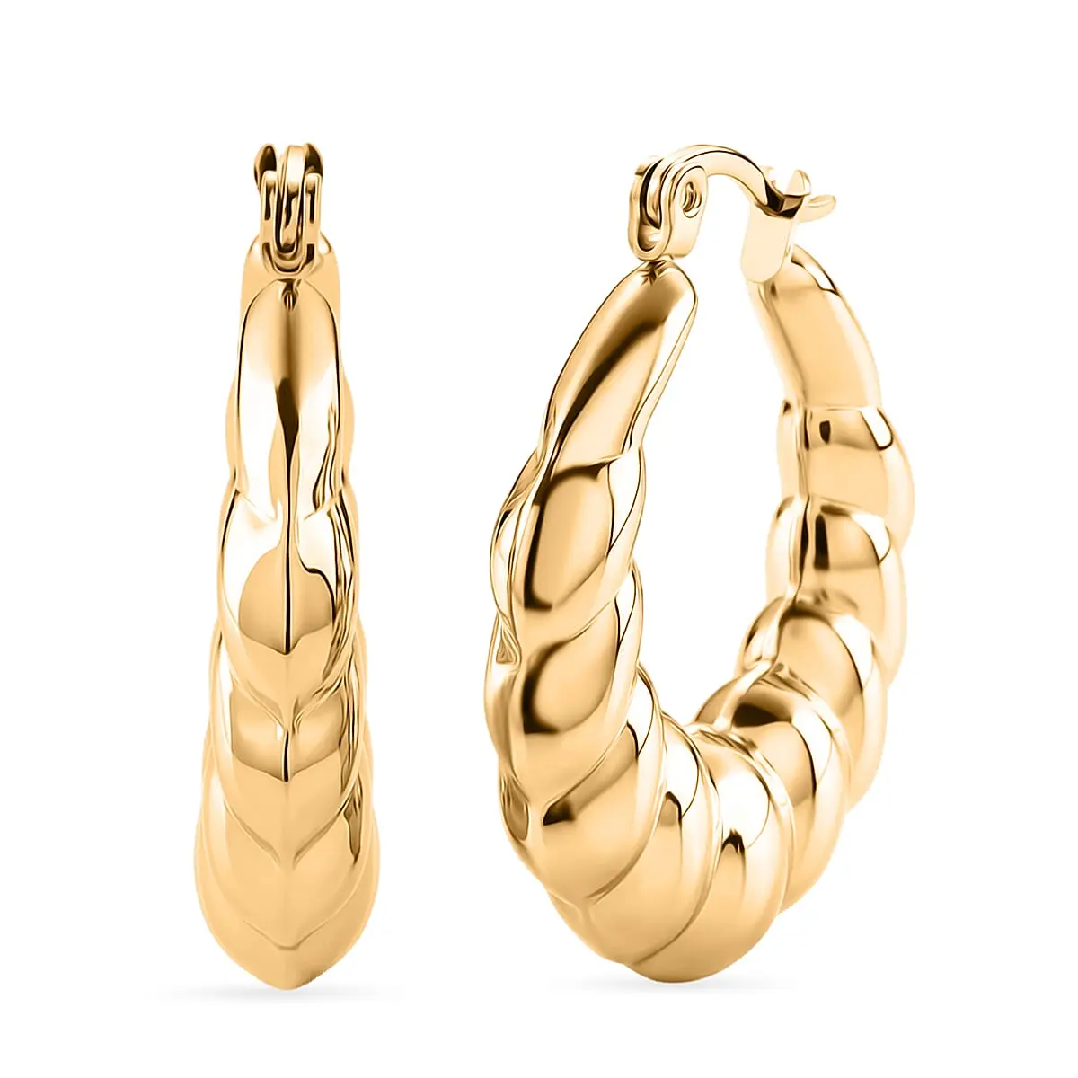 Chunky Graduated Hoop Earrings in Stainless Steel