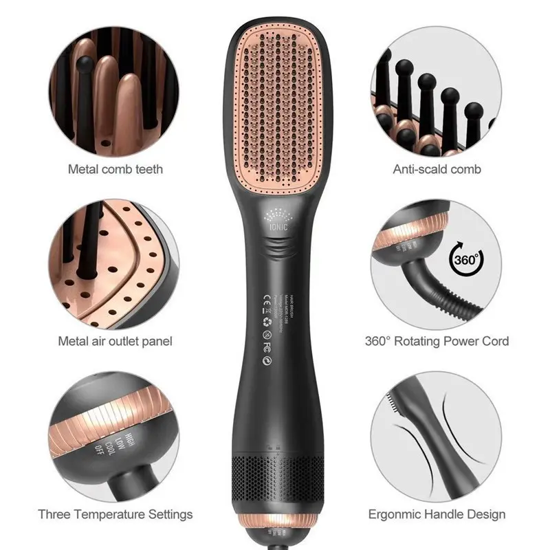 One-Step Hair Dryer and Styler, All-in-One Hair Brush Straightener for Salon-Quality Smooth & Straight Styles