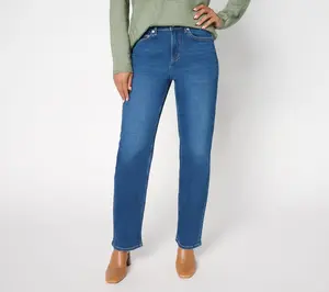 LOGO by Lori Goldstein Petite Indigo Straight Leg Jeans