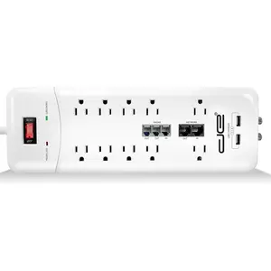 Digital Energy 10-Outlet Straight Plug 4050 Joules Heavy Duty Surge Protector (8 FT, WHT) Digital Energy