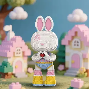 Momo Series Creative Rabbit Building Blocks Set, 6400 Pieces, 55cm High, DIY Assembly Toy Building Kit for Boys & Girls, Home Decor Gift Idea