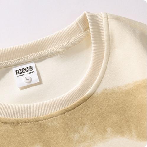 Autumn New Men's Sweatshirt, Loose Casual Versatile Youthful Stylish Long Sleeve T-Shirt, Crew Neck Heavyweight Pullover Sweatshirt, Tie-Dye Striped Color Block Long Sleeve T-Shirt, Unisex Trendy Base Shirt, Soft Comfortable Fabric, Suitable for Everyday