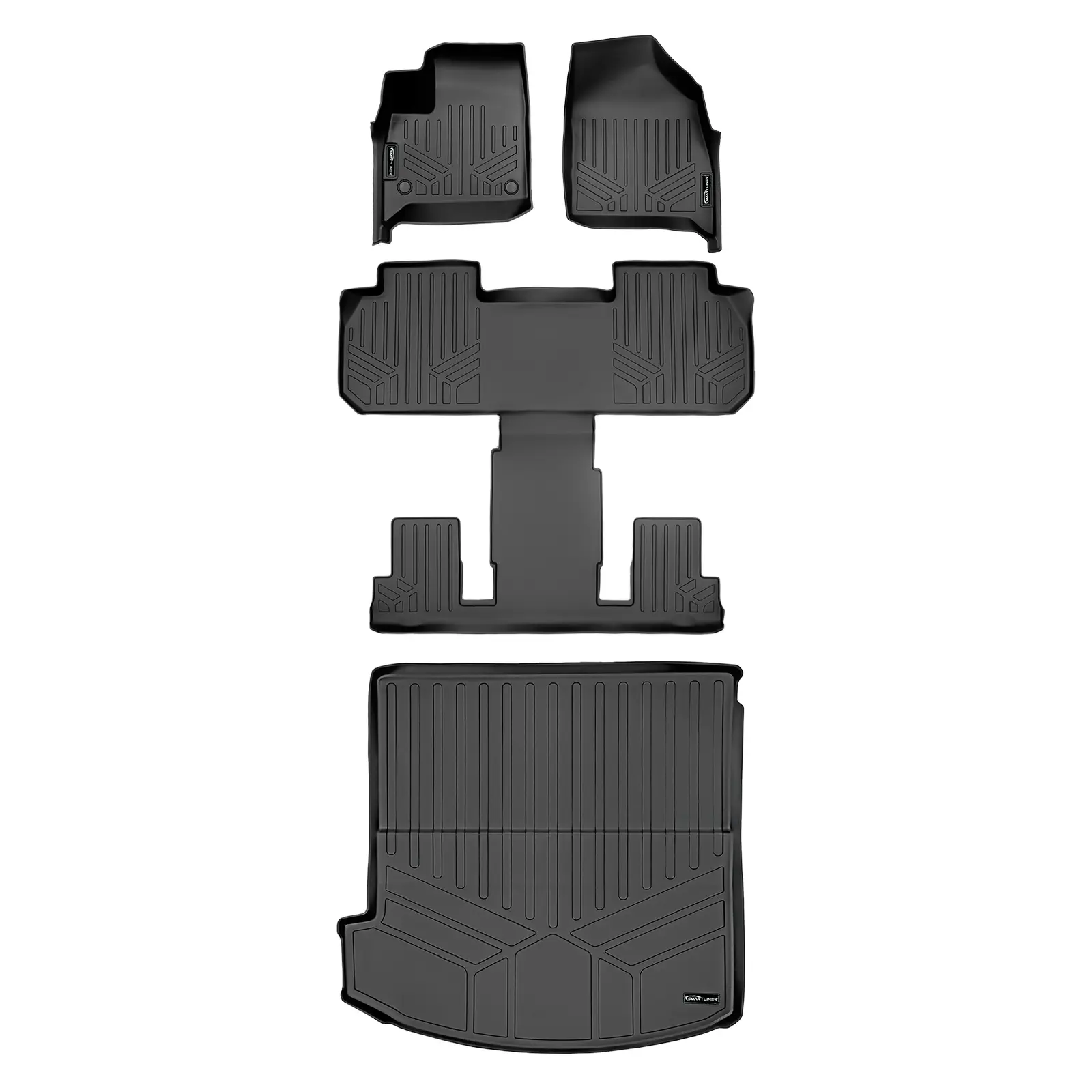 SMARTLINER 4 Rows Custom Fit Floor Liners Compatible with 2018 - 2024 Buick Enclave 7 Passenger (Gasoline)