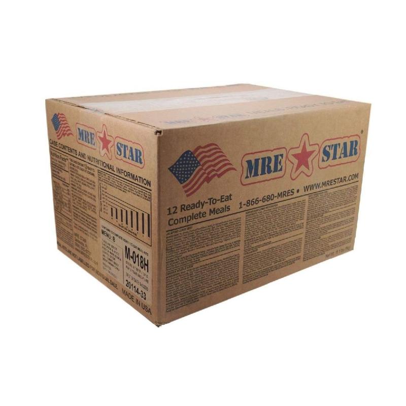 MRE STAR Survival Meal Box – Emergency Meals Ready to Eat with Accessories and FRH – Compact and Lightweight Packaging – Extended Shelf Life – 12 pcs Individual Fully-Cooked Meals