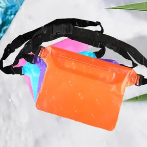 4-pack outdoor beach waterproof phone bag with three-layer sealed PVC storage, waterproof waist bag for snorkeling, swimming, and outdoor rain protection, suitable for men and women for rafting and diving
