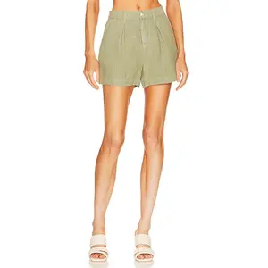L'AGENCE Zahari High Rise Pleated Short in Soft Army