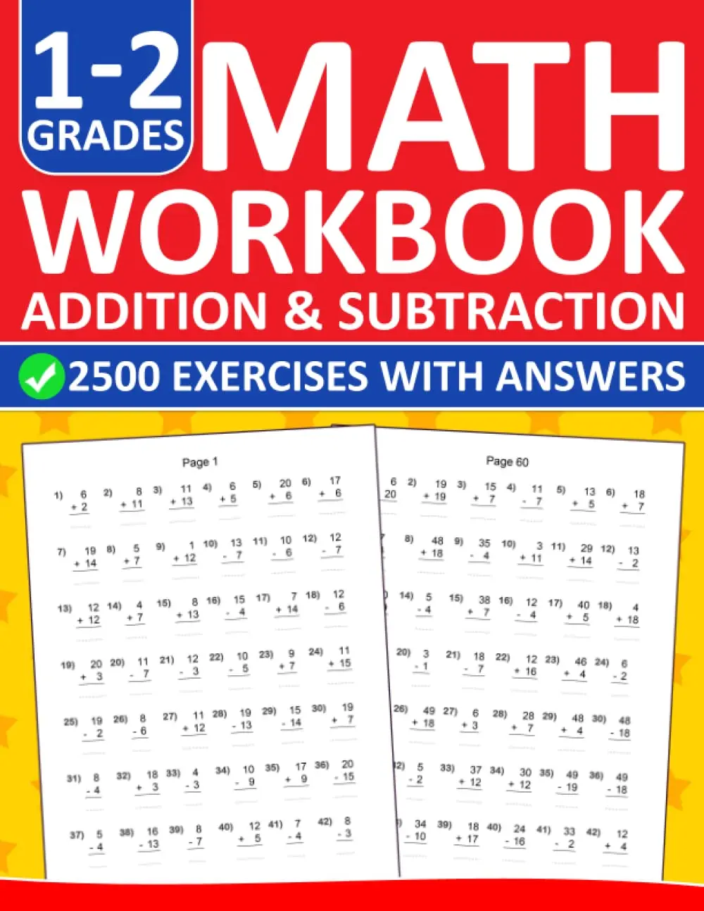 Addition and Subtraction Math Workbook For Grades 1-2 With Answers: Addition andSubtraction Practice Workbook For 1st and 2nd Grades - One and Two ... | MathExercises For Homeschool and Revision