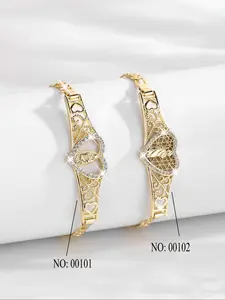 Fashion Heart-Shaped Virgin Mary Charm Bracelet, Hollow Out Saint Jude Pendant Jewelry Gift for Girlfriend Family Religious Faith, Exquisite Bracelet