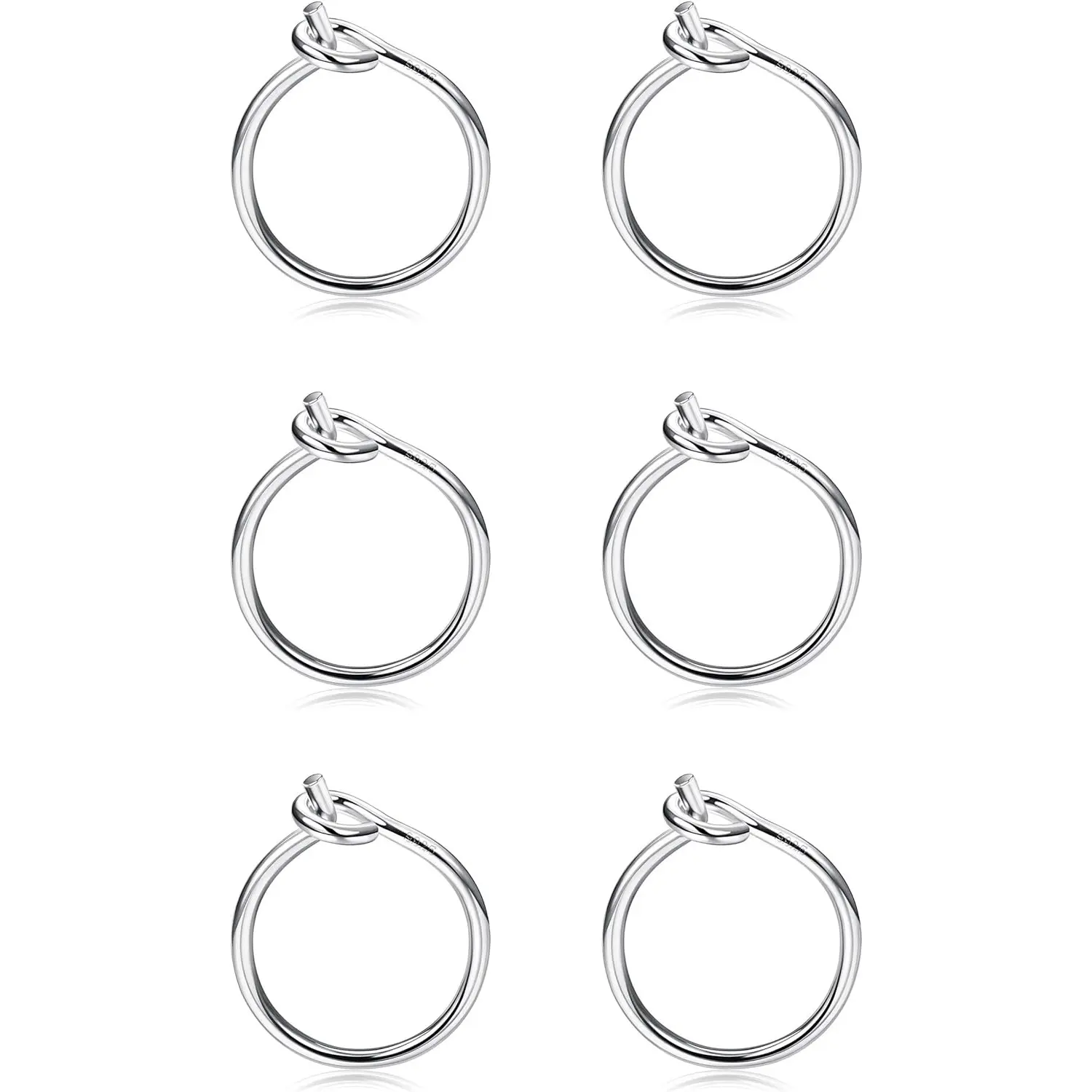 MILACOLATO 3 Pairs 925 Sterling Silver Small Hoop Earrings for Women Sleeper Tiny Hoop Earrings Cartilage Piercing Jewelry Set 8MM 10MM 12MM