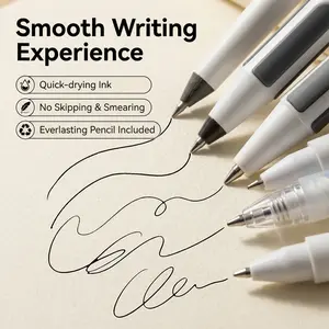 Rarler 13 PCS Smart Pen Set with Monster Pencil Case 8 Unique Types 1 Twist 1 Everlasting 1 Grip 1 Click 1 Retractable 1 Agile 1 Erasable Gel 6 0.5mm Ballpoint Pens for School Study Exams