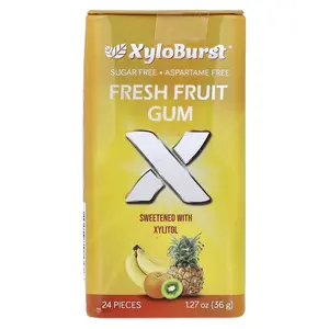 Xyloburst Xylitol Gum, Fresh Fruit, 24 Pieces, 1.27 oz (36 g)