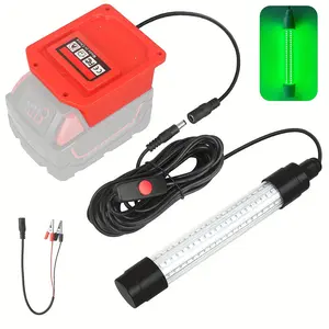 Underwater fishing light Compatible with Milwaukee 18V Battery, Super Bright Underwater Fishing Light with 126 LEDs, Designed to Attract Squid, Cod, and Sea Bass, Saltwater & Freshwater, night fishing, fishing lures, fishing accessories(No Battery)