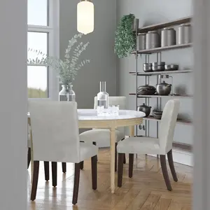 Skyline Furniture Velvet Parsons Dining Chair Gray: Elegant Upholstered Room Seating, Wood Legs, Poly Foam