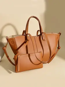 Women's Fashionable PU Leather Handbag with Wallet, Casual Versatile Shoulder Bag for Daily Used, Trendy High-quality Daily Commuting Bag, Girl Fashionable Bag, Elegant Commuter Bag, Fashionable Shopping Purse