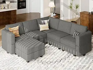 Belffin Modular Sectional Couch U-Shape Modulars Reversible Sectional Sofa Convertible Chaise Sofa with Storage