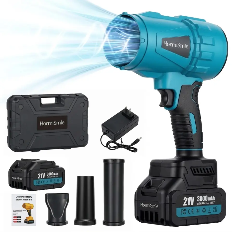 【2026 Upgraded ProMax】21V Brushless Turbo Jet Blower Set, 1200g Thrust Air Duster with 3 Interchangeable Nozzles, Compact Handheld Car Drying Gadget, Rear Vent, Perfect Gifts for Dad
