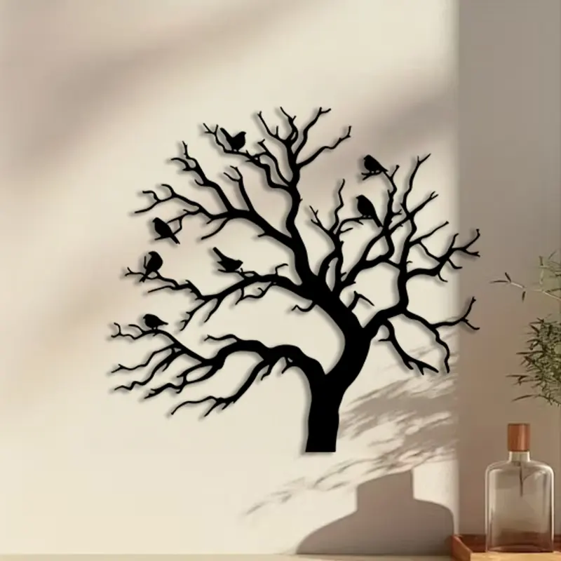​​1pc Branch Bird Metal Wall Art, Branch Bird Wall Decor, Perfect for Living Room Wall, Farmhouse Wall, Nature Wall, Rustic Decor, Ideal Gift for Bird Lovers, Powder-Coated Metal​​
