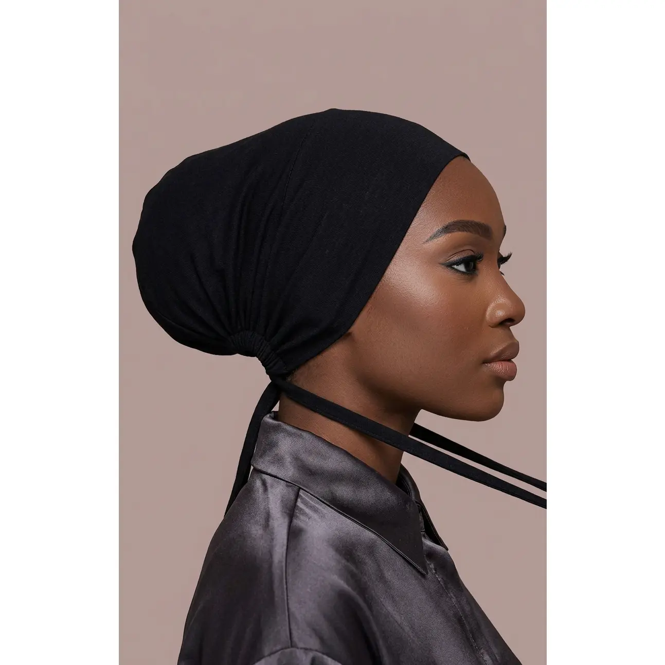Midnight Noir Silk-Lined Undercap