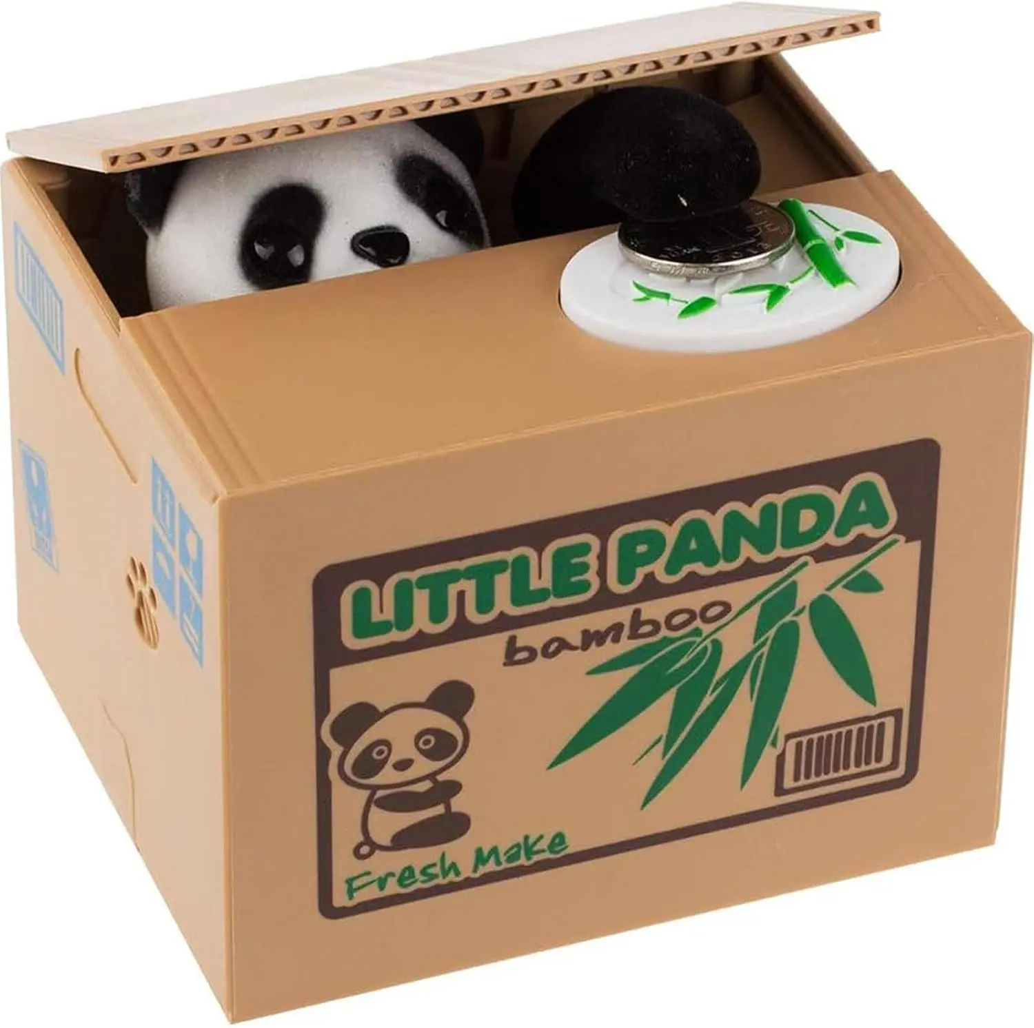 Unbreakable Panda Electronic Smart Piggy Bank - ATM Coin Cash Counter, Voice Lock Safe, Cute Monkey Design, Home Decor Supply, Great Gift for Kids