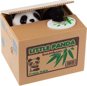 piggy bank, ATM Coin Cash Money Counter Saving Can, Stealing Cute Mokey Electronic Smart Voice Prompt Piggy Bank Safe Locks, Great Gift fot Boys & Girls (panda) unbreakable challenge budget book binder wooden Decor