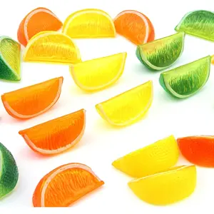 24PCS Artificial Lemon Blocks Realistic Fake Lemon Lime Wedge Block Fruit Decor for Home Kitchen Decoration Photograph Prop