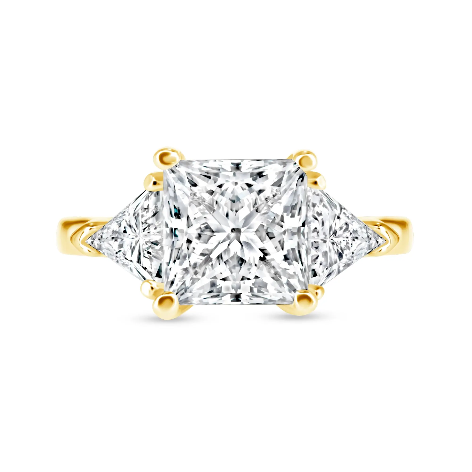 The Savannah: 3CT Princess Cut Diamond in 14K Gold