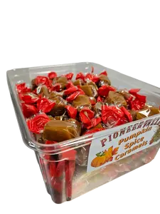 Pioneer Valley Pumpkin Spice Caramels    Individually wrapped, 100 piece jumbo sized 3lb tub