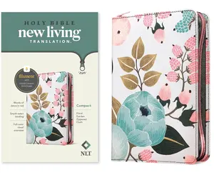 NLT Compact Zipper Bible, Filament Enabled (Cloth, Floral Garden, Red Letter)