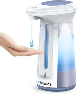 iTronics 113 Automatic Soap Dispenser Bathroom, Touchless Shampoo and Conditioner Dispenser Hand Soap Dispenser Shower Dispenser with Infrared Sensor Refiill 330ml/12oz for Bathroom, Kitchen, Hotel Container Set