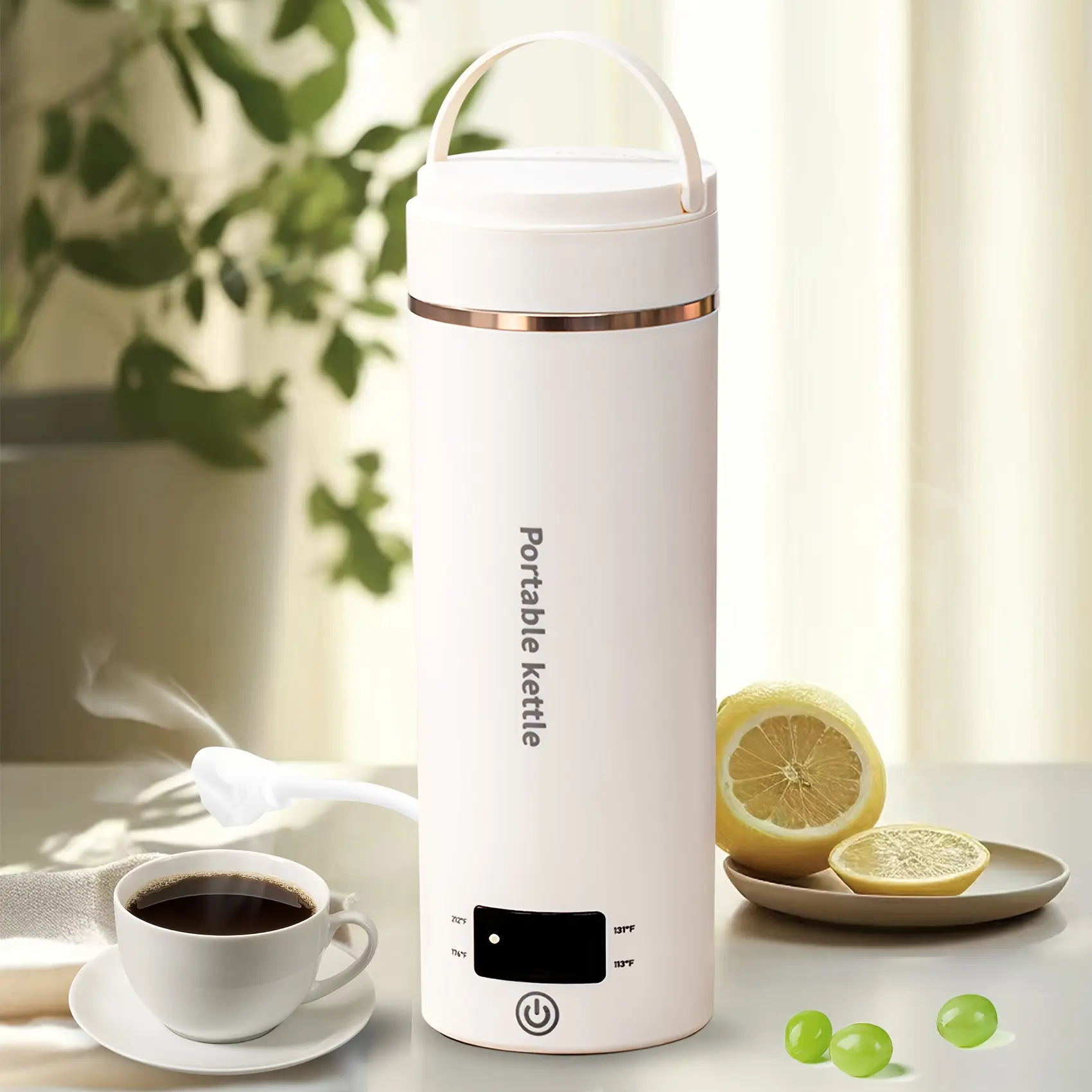 Portable Cordless Compact Small Size 400ml 304 Stainless Steel Travel Electric Kettle - 4 Temperature Settings, Auto Shut Off, Overheat Protection, Boil Dry Protection, BPA-Free Sports & Outdoor Fitness Essential (1pc), Portable Kettle, Compact Shape, Bis