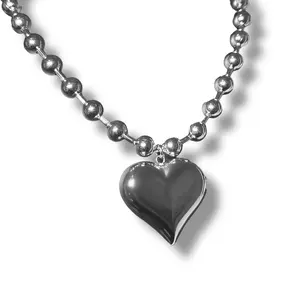 Puffy Chain Necklace Stainless Steel Chunky Hypoallergenic Durable Tarnish Resistant Adjustable 16.5 to 19.5 Inches