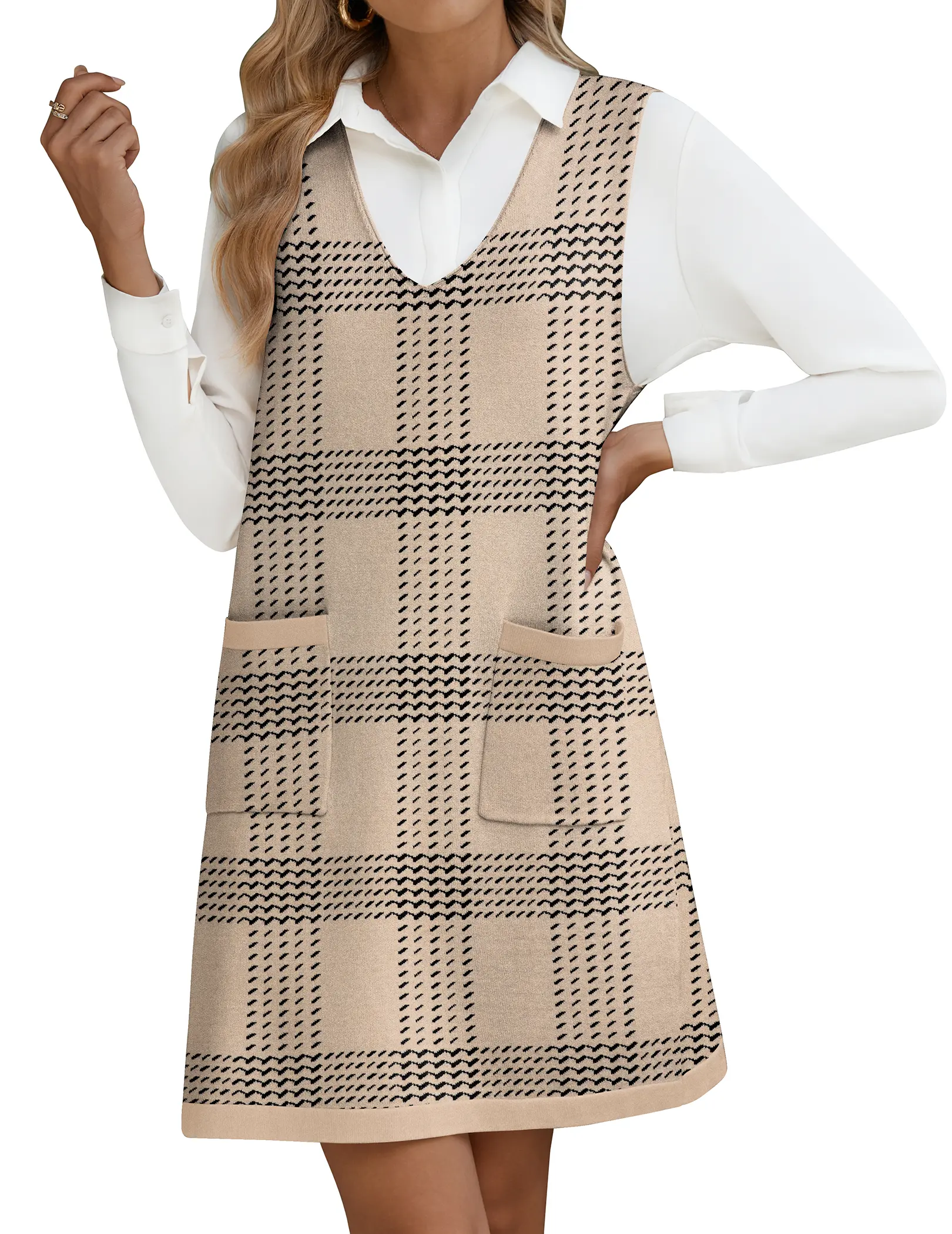 Women's Sweater Vest Dresses for Women 2025 V Neck Sleeveless Knit Pullover  Sweater with Pockets Fall Winter Outfits Casual Boho Fashion Chic Elegant  Thick - TikTok Shop