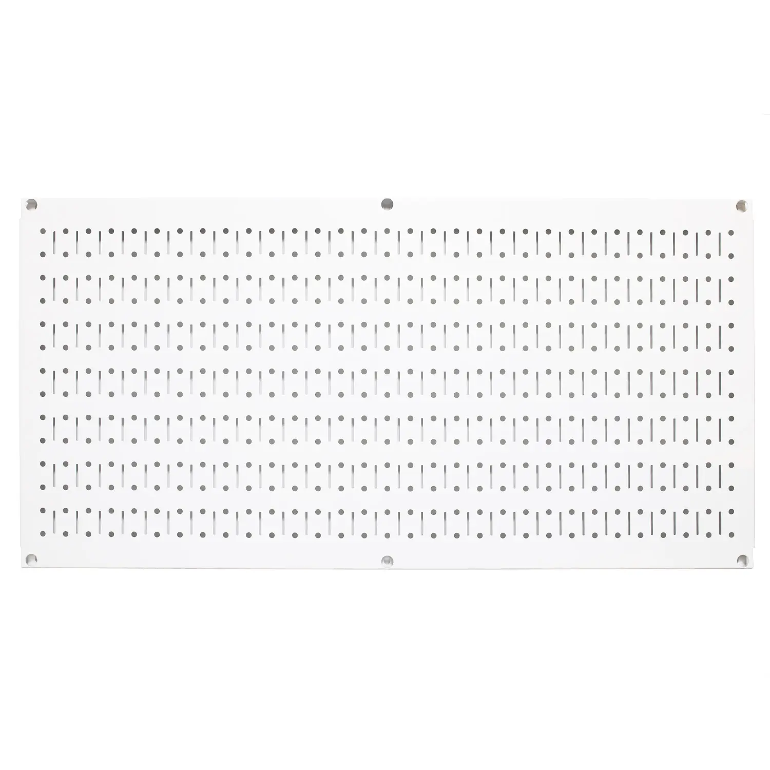 16in x 32in Horizontal White Metal Pegboard Tool Board Panel