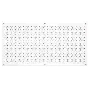16in x 32in Horizontal White Metal Pegboard Tool Board Panel