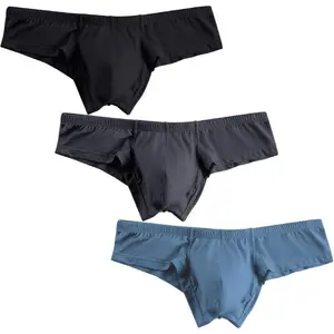 Men's Underwear Micro Modal Bikini Briefs Low Rise Half Back Coverage Silky Touch Underpants MultipackGift