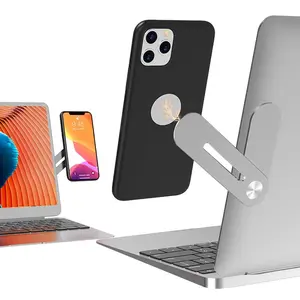 Laptop Phone Holder, Cellphone Holder, Portable Foldable Smartphone Holder, Computer Monitor Extension Bracket, Phone Accessories for Laptop & Desktop Monitor