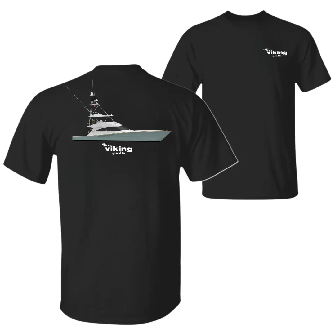 Viking Yachts 74 Convertible T-Shirt, Luxury Sportfishing Boat Graphic Tee, Soft Cotton Blend Marine Apparel, Offshore Angler Shirt for Men & Women, Yacht Gift