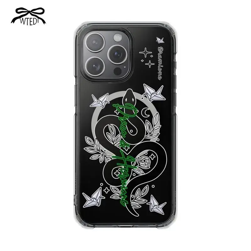 Magic Wizard Love Harry Potter Fanfics Draco And Hermione Dramione Graphic Art Tough Phone Case. Sweet Bookish Fantasy Aesthetic Rugged Shockproof Protective Cover For iPhone 17 Pro Max 16 Air 15 14 13 12 11.