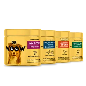 Dr Woow Dog Supplement Chews Give it all to me BUNDLE Probiotics & Skin Coat & Allergy & Hip Joint