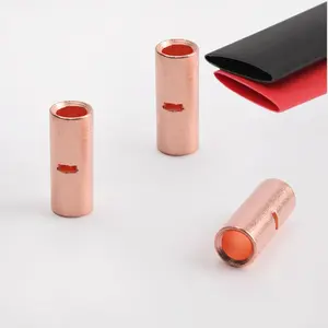 6 Gauge Wire  Connectors 24 count 6 AWG Non Insulated  Splice Connectors Crimp  Splices Kit Bare Pure Copper Seamless Barrel  Splice Terminals & 24 count 3:1 Heat Shrink Tube