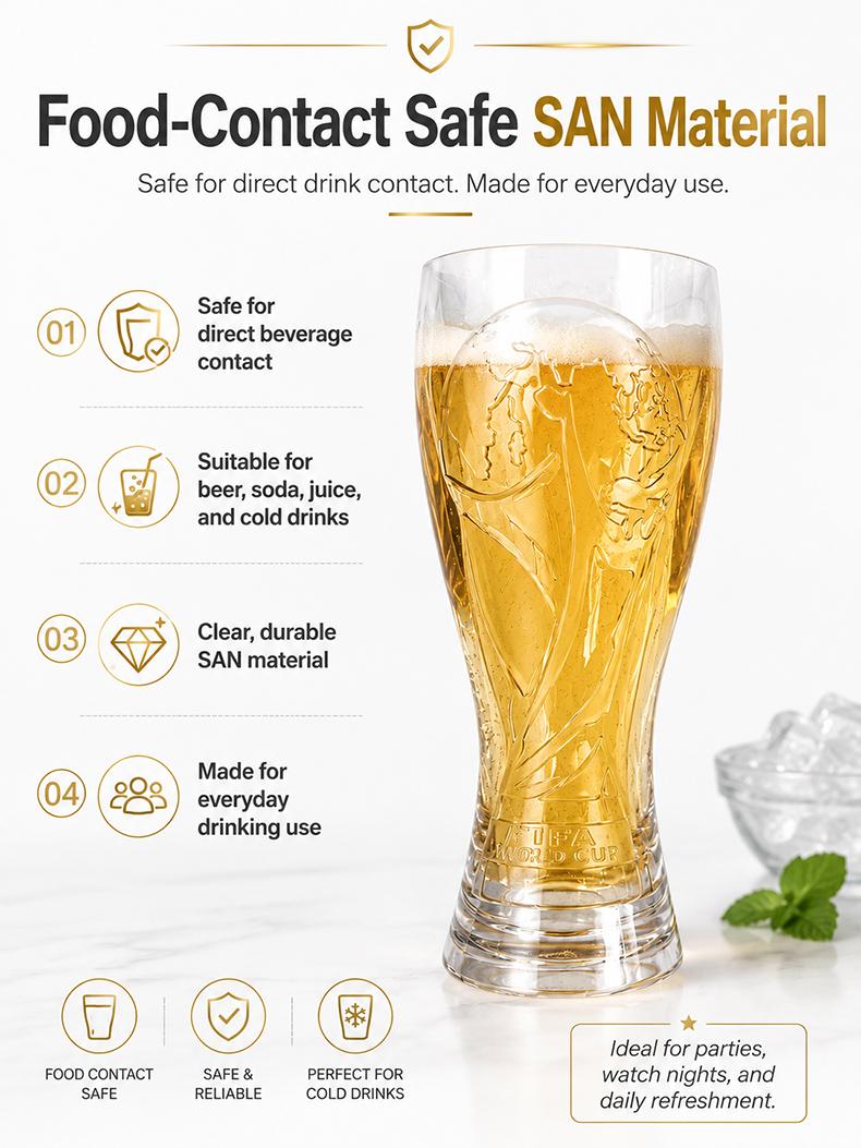 【FIFA WORLD CUP 2026 】Gift Set(Not Glass) 17oz Shatterproof Trophy Pilsner Plastic Beer Cup&Trophy-Shaped Bottle Opener 3-day delivery Perfect for soccer Fans & Parties SummerVibes,summerwins