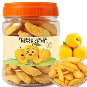 4.94 oz Freeze Dried Yellow Peach Chips, Crispy Peach Fruit Snacks, Low Calorie High Fiber Dried Fruit, Kids Snack for Yogurt, Cereal, Smoothies & Desserts Use