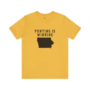 Punting is Winning Iowa Tee Canvas Crew Neck Classic Short Sleeve Unisex Tops Tshirt Cotton Soft