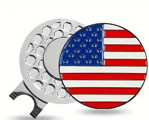 Marker with hat clip ⛳️ AMERICAN FLAG Golf Marker– Never Lose Your Marker Again! 🎯 ball bag