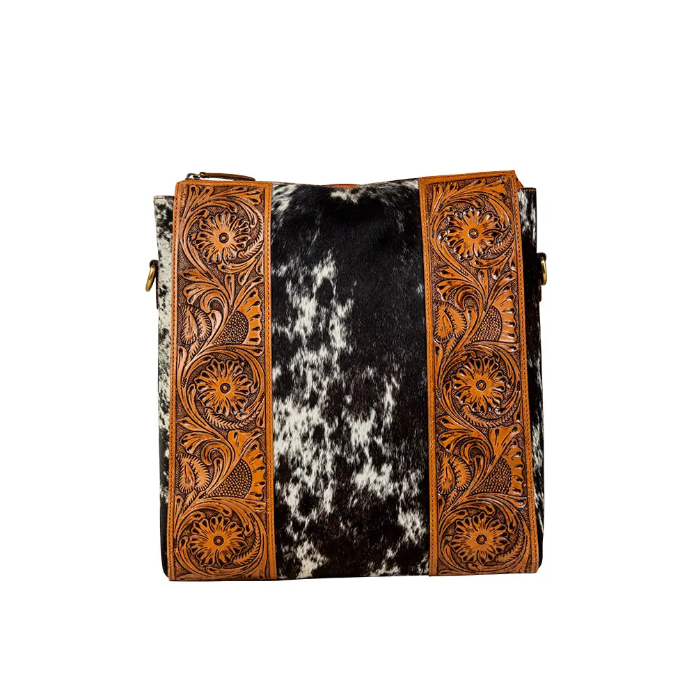 Women's Hand-Tooled Leather Crossbody & Shoulder Bag, Wynona Fleur Crossbody Bags for Daily Use, Leather Bag