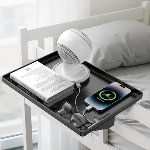 Bedside Shelf for Dorm Bunk Bed, Clip On Nightstand, Bed Side Table Tray Organizer, College Dorm Room Essentials for Girls/Guys, Bedside Tray with  Management for Dormitory,  to School