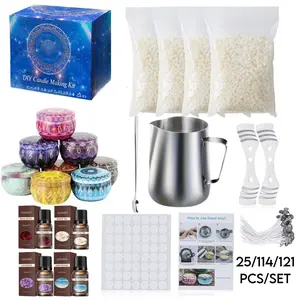 🕯️✨ DIY Candle Making Kit for Beginners, 25/114/125pcs Ultimate Scented Candle Craft Supplies with 480g Natural Beeswax, Beautiful Starry Jars, Rich Fragrance Oils & Wicks, Perfect Birthday Gift for Women Adults & Creative Hobby Crafting Activity 🎨❤️